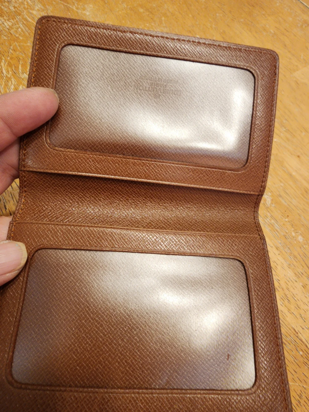 Louis Vuitton Mono Wallet Card Pass Case, designed with a brown monogram canvas
